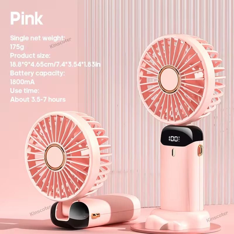 Mini portable hand held Fan with new design inspired by Charging timing - ZEEBLENDZ.PK