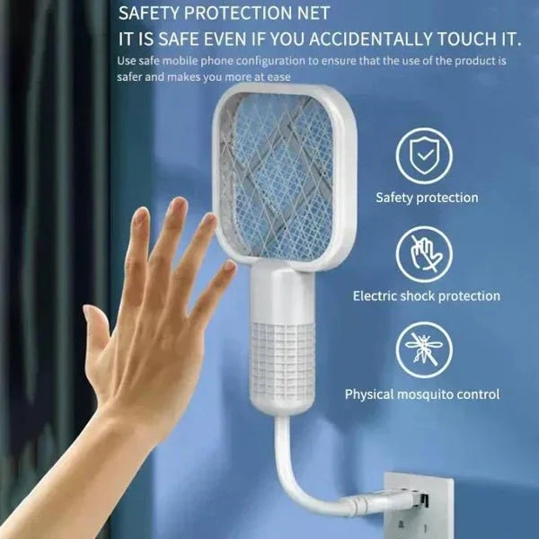 2-in-1 Mini USB Rechargeable Mosquito Racket - Your Safety First - ZEEBLENDZ.PK