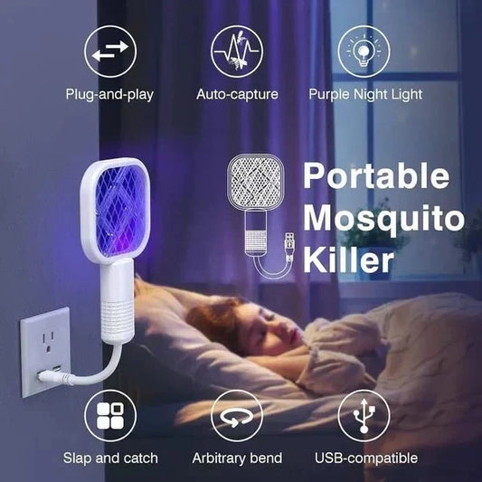 2-in-1 Mini USB Rechargeable Mosquito Racket - Your Safety First - ZEEBLENDZ.PK
